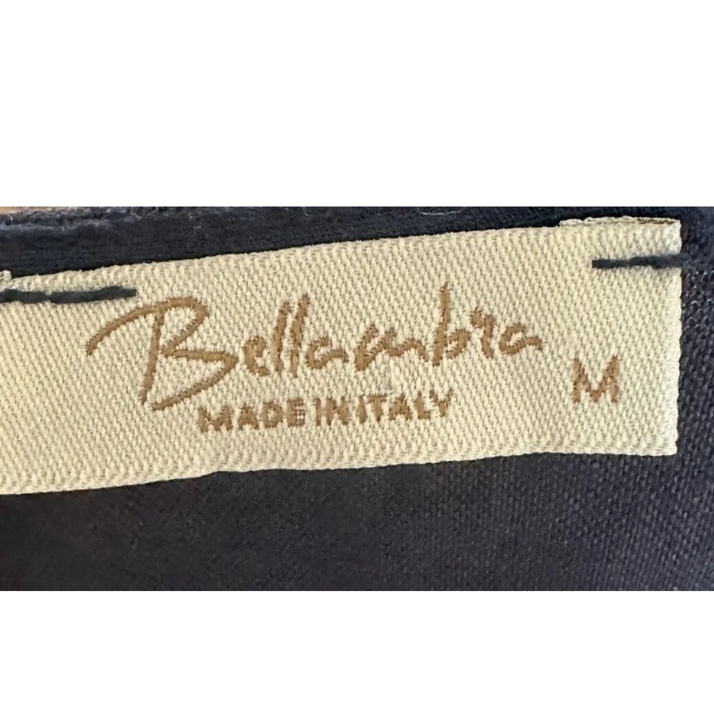 Bellambia Dress 100% Linen Navy Blue Crochet Trim Made In Italy Beach Bo… - Picture 6 of 7